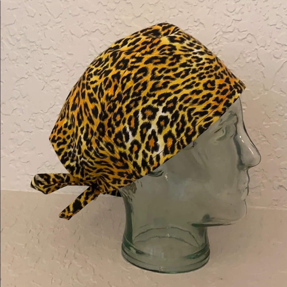 Private listing - Leopard print & grey stripe caps
